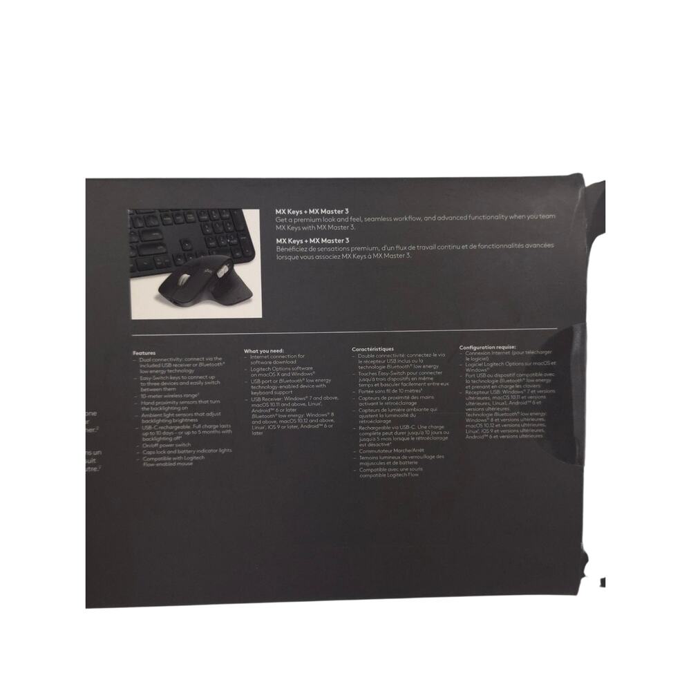 Logitech MX Keys Advanced Wireless Illuminated Keyboard Black With Dongle - Picture 10 of 10